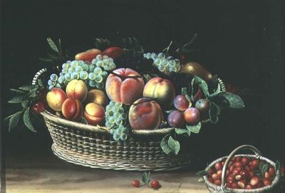 Basket of Apricots, Grapes and Strawberries by Louise Moillon